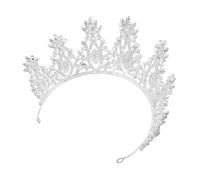 minkissy Vintage Alloy Wedding Crown Rhinestone Bridal Tiara Lightweight Comfortable Headdress for Bride Prom Birthday Party