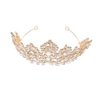 minkissy Vintage Baroque Bridal Crown with Rhinestones Elegant Wedding Tiara for Brides Lightweight Hair Accessory for Proms Pageants Birthdays and Formal Events