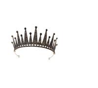 minkissy Vintage Black Alloy Wedding Crown Elegant Bridal Headwear with Retro Princess Design Comfortable Fit for Women Weddings Proms Birthdays Luxurious Durable Hair Accessory