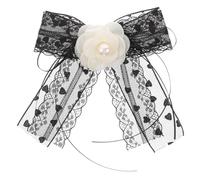 minkissy Vintage Black Lace Bow Brooch Pin for Women Elegant Bowknot Clip for Clothing Versatile Lolita Accessory Stylish Gift-ready Packaging for Parties and Formal Occasions
