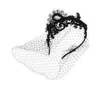 minkissy Vintage Black Mesh Veil Headband with Rhinestones Elegant Bridal Fascinator for Weddings Tea Parties and Special Occasions Hair Accessory for Women