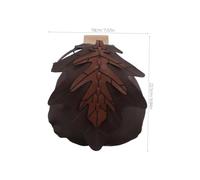 minkissy Vintage Brown Renaissance Belt Bag for Men and Women Durable Faux Leather Waist Pouch with Artistic Leaf Design Medieval Steampunk Style for Outdoor Activities and Urban Travel
