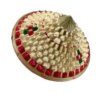 minkissy Vintage Chinese Bamboo Woven Hat Sun Protection Boys and Girls Decorative Top Hat for Travel Multi