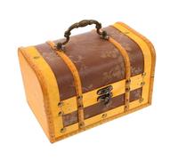 minkissy Vintage Chinese Plum Blossom Jewelry Box Handmade Wooden Leather Storage Chest Small Treasure Container for Keepsake and Home Decor with Scratch Protection