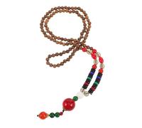 minkissy Vintage Ethnic Long Necklace with Symbolic Peace Pendant for Meditation Unisex Boho Jewelry for Men and Women
