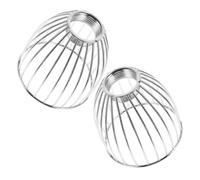 minkissy Vintage Industrial Birdcage Iron Lamp Shade and Easy Installation 2pcs with Spacesaving Design Silver Metal Cage Pendant Light Fixture for Home Decor and Indoor Spaces