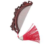 minkissy Vintage Pocket Static Comb with Plum Blossom Design for Women Durable Natural Wood Grooming Tool for Smooth Hair Care