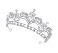minkissy Vintage Rhinestone Crown Bridal Headpiece Shiny Tiara for Bride Wedding Hair Accessory Comfortable Wear for Special Occasions and Formal Attire