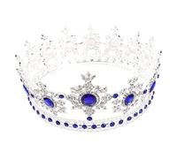 minkissy Vintage Rhinestone Crown Tiara for Bride Baroque Style Wedding Headpiece Alloy Hair Decoration