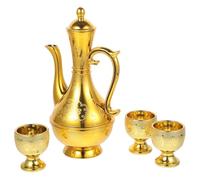 minkissy Vintage Style Buddhist Offering Goblet Set with Golden Engraved Multipurpose Pp Cup, for Living Room and Ritual Use