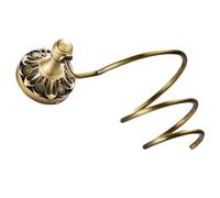 minkissy Wall-mounted Copper Hair Dryer Rack with Spiral Bracket Bathroom Hair Tool Organizer for Home Storage Antique Bronze Finish Curler and Dryer Holder