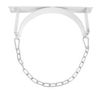 minkissy Wall-Mounted Gas Cylinder Holder Bracket for Propane and Oxygen Tanks, Single Bottle White Steel Support Stand for Laboratory, School, Workshop, and Rv Use