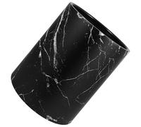 minkissy Waste Storage Bin Marble Trash Can Bathroom 12L PP Black Lidless Open Design for Kitchen Bathroom Bedroom Office Small Spaces 10.63X9.25X9.25 Inches