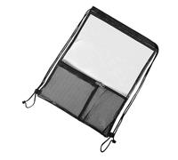 minkissy Waterproof Drawstring Backpack Travel Storage Bag with Pouch Portable Sports Gym Sack Black for Beach Outdoor Laundry Organizer