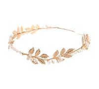 minkissy Wedding Bride Hair Vine Headband with Leaves Pearls Elegant Bridal Headpieces for Weddings Accessories for Women