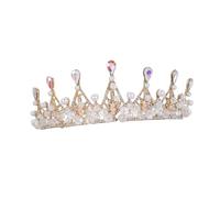 minkissy Wedding Crown for Bride Korean Handmade Rhinestone Tiara Elegant Bridal Headband Princess Accessory for Weddings and Birthdays Luxurious Embellishments for Bride Special Day