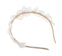 minkissy Wedding Pearl Headband for Bride and Flower Floral Imitation Pearl Hairpiece with Rhinestone Detail Soft Comfortable Bridal Hair Jewelry Elegant Wedding Headwear for Women
