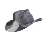 minkissy Western Cowboy Costume Hat Distressed Wide Brim Polyester Hat for Halloween Dress Up Elements for Unique Cosplay Events and Parties