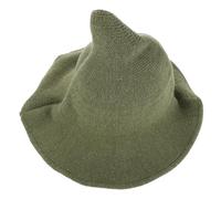 minkissy Witch Hat Breathable and Ventilated Wool Blend Green with Wide Brim and Cone Shape, Classic Floppy Design for Mens Witch Hat for Stage Performances and Outdoor Adventures