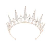 minkissy Woman Crown Wedding Tiara Bridal Rhinestone Alloy for Bride