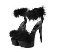 minkissy Women High Heels Sandals Black 37 Patent Leather Fashion
