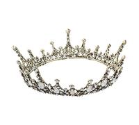 Minkissy Womens Hair Accessories Baroque Retro Crystal Rhinestone Tiara Princess Pageant Baroque Tiara Hair Accessory for Wedding Party Antique Brass Womens Headbands