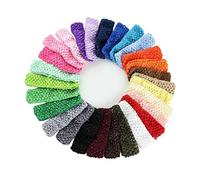 minkissy Womens Headbands 24Pcs Crochet Headbands Baby Girls Winter Knitted Crochet Head Wraps for Baby Girls (Random Color) Knitted Headband