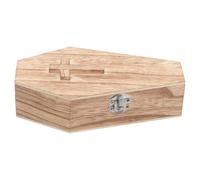 minkissy Wood Coffin Jewellery Box Funeral Dollhouse Coffin Organizer Jewelry Casket Wooden Ring Coffin Necklace Organizer for Halloween Candy Present