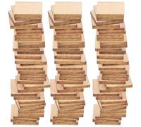 minkissy Wood Slices Unfinished Paintable and Stainable Beige 10mm Square 100 Pcs Blank Wood Pieces for DIY Projects and Art Crafts