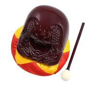 minkissy Woodblock Percussion Instrument with Wooden Stick for Meditation and Early Music Education Durable Natural Wood Musical Tool for Play and Religious Use
