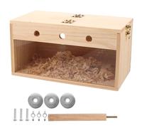 minkissy Wooden Bird House Breeding Box for Budgerigars Cockatiels Hanging Nesting Box Suitable for Garden Birds