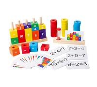 minkissy Wooden Building Blocks for Early Educational Math and Alphabet Colorful Stacking Cubes for Preschool Learning and Intelligence Development Safe Smooth Material for Fine Motor