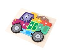 minkissy Wooden Cartoon Truck Puzzle for Educational Learning Plaything Cognitive Development Puzzle for Boys and High Grade Material Promotes Motor Skills and Cooperation