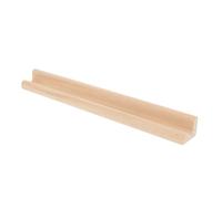 minkissy Wooden Domino Tile Holder with English Letter Base Minimalist Strip Design Tray for Mexican Train Mahjong Game Educational and Elegant Natural Wood Rack