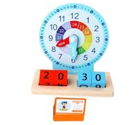 minkissy Wooden Educational Clock for Learning Model Safe High-grade Material Smooth Edges Preschool Teaching Aid for Boys