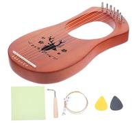 minkissy Wooden Harp Retro Style String Lyre Harp for Lap Playing String Instrument Color