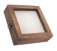 minkissy Wooden Insect Specimen Display Case with EVA White Pinpad 10X10X4.5Cm Retro Dustproof Box for Bug Collection and Jewelry Storage