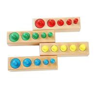 minkissy Wooden Knobbed Cylinders Socket for Montessori Educational Cylinders Smooth Sanded Safe Material Enhances Problem Solving and Creative Thinking Skills