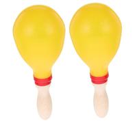 minkissy Wooden Maracas Shaker Portable Lightweight Percussion Instrument for Rhythm Development Safe Comfortable Grip Simple Color Design to Attract Childrens Attention and Enhance Music