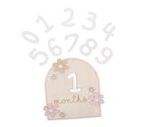 minkissy Wooden Monthly Milestone Cards Double-Sided Newborn Growth Tracking Signs Cute Daisy Flower Photo Props for Shower and Keepsake Recording