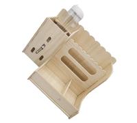 minkissy Wooden Multi-function Small Animal Feeder Set with 250ml Water Bottle, Floor Bunny Hay Rack and Food Bowl for Guinea Pigs, Rabbits, Chinchillas - Household Feeding and Watering