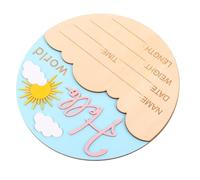 minkissy Wooden Newborn Announcement Sign for Shower Nursery Smooth Polished Birth Name Plaques with Rounded Edges Safe Photo Prop for Hospital and Newborn Photography