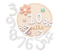 minkissy Wooden Round Monthly Progress Cards, Double-Sided Floral Newborn Growth Signs, 11pcs Set with Numbers 0-9 for Photography and Memory Keepsake