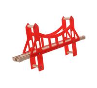 minkissy Wooden Train Track Bridge Railway Expansion Accessory for Premium Wood Construction Creative Assemble Design Educational Compatible with Major Train