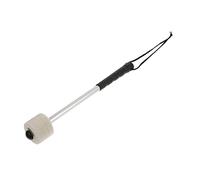 minkissy Wool Felt Drumstick Aluminum Alloy Handle for Snare and Bass Drum, Percussion Instrument Stick for Band Performance and Practice, Black and White Drum Mallet