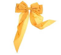minkissy Yellow Satin Hair Ribbon Bow Large Hair Bow Clip Big Bowknot Ponytail Barrette for Women and Girls for Teens