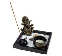 minkissy Zen Sand Table Decoration Set, Japanese-Style Miniature Dry Landscape Sandbox Ornament 12.5x12.5x3cm, Vintage Sand Table Artware for Living Room and Desk Garden Decor