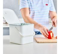 Minky 3.5L Caddy, Kitchen Food Waste Caddy, Recycle Bins for Kitchen, Multipurpose Storage Caddy, Removable Bag Retention Ring & Sturdy Handle, White, Made in the UK