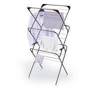Minky 3 Tier Essentials Indoor Clothes Airer, 14m Drying Space, Holds Up to 15kg, Foldable Clothes Airer, Drying Rack with Hanger Corners & Non-Slip Feet, Black