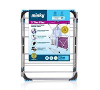 Minky 3 Tier Plus Airer - Indoor Clothes Airer Drying Rack With 21M Hanging Space & Flip-Out Corners - Heavy Duty Clothes Airer